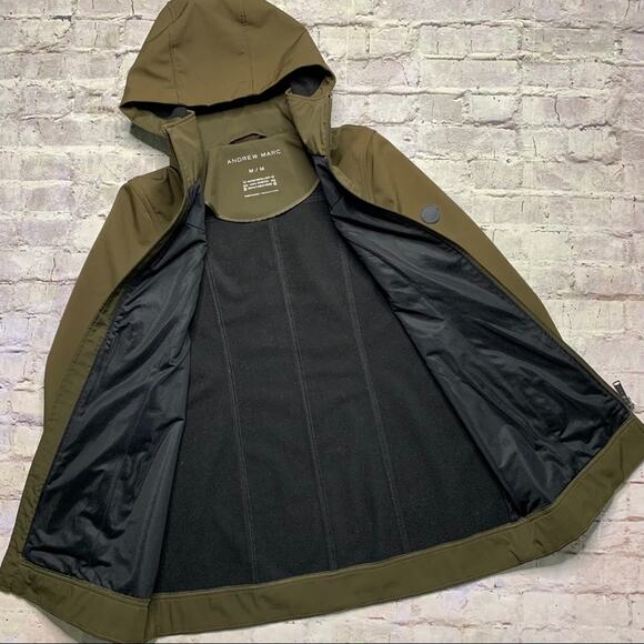 Andrew Marc Hooded, Water Repellent Jacket in Brown - Picture 5 of 11